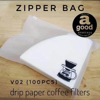 ร้านคนไทย​ ส่งไว​ กระดาษกรองกาแฟดริป​ 100แผ่น​ ถุง​ ZIP PACK Coffee Filter Paper​ a good roastery​ ถูกดี​ดอทคอม​