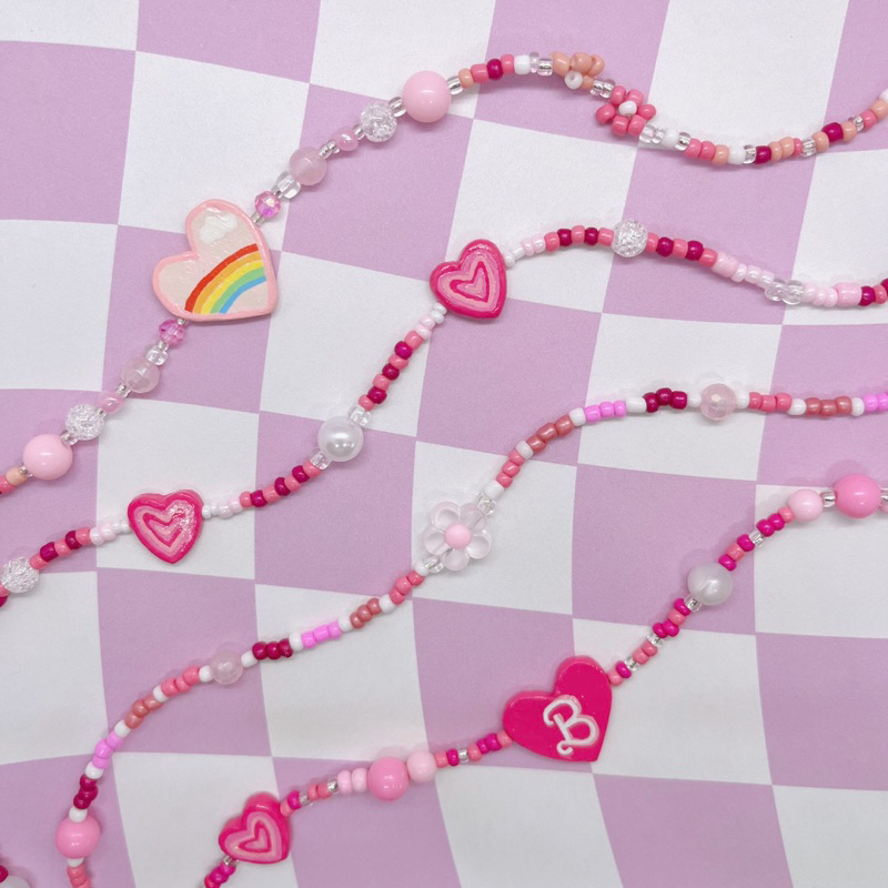 สร้อยคอหัวใจ | หัวใจ | ลูกปัด | handmade | โชกเกอร์น่ารัก