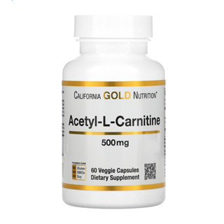 California Gold Nutrition Acetyl-L-Carnitine 500 mg 60 Veggie Capsules