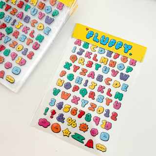 Fluffy ☁️ alphabet sticker สติกเกอร์ตัวอักษร A-Z