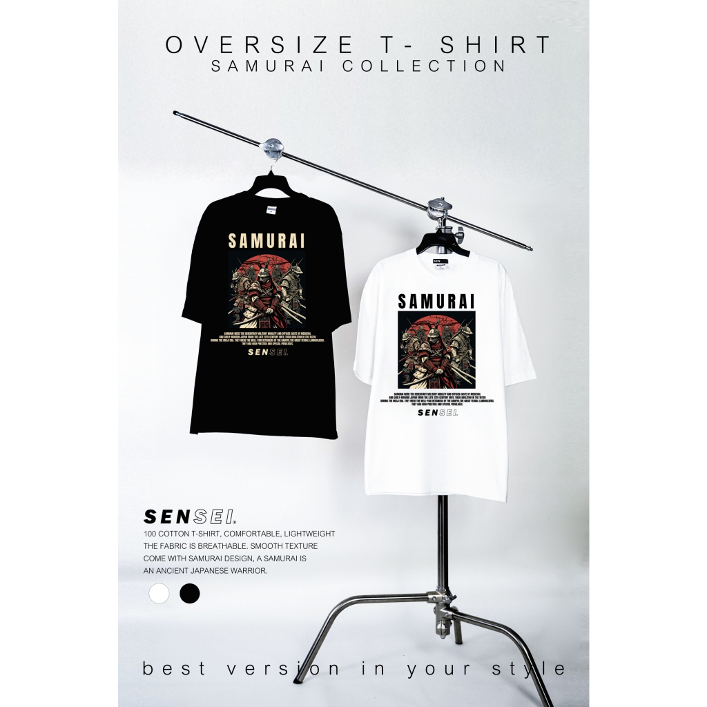 🌈ใส่โค้ดSENSEI20Pลด20%✨เสื้อยืดแขนสั้นOVERSIZE SENSEI SAMURAI V.3 #4