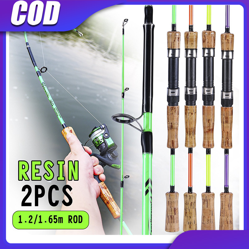 Sougayilang คันเบ็ดตกปลา ด้ามจับไม้ แบบพกพา 1.2 ม. / 1.65 ม. 2 ส่วน สําหรับคันเบ็ดตกปลาน้ําจืด