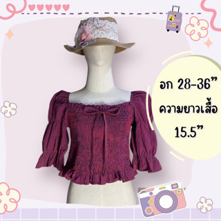 เสื้อแฟชั่น แขนตุ๊กตา สีชมพู