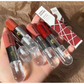 ลิป Herorange ลิปกลอส แบบสองหัว เคลือบน้ำใส กันน้ำ Lip ติดทนนาน ชุ่มชื้น M344
