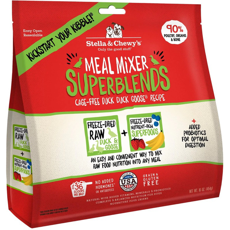 อาหารสุนัข Stella & Chewy’s Meal Mixers Superblends สูตร Cage-Free Duck Duck Goose ขนาด 454 g