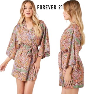 Forever 21 : Belted Satin Ornate Print Kimono