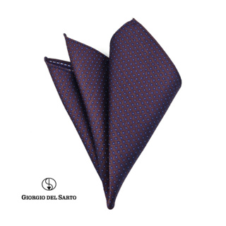 GIORGIO DEL SARTO Silk Brown Pocket Square ผ้าเสียบสูทสีน้ำตาลไหม 100%Silk