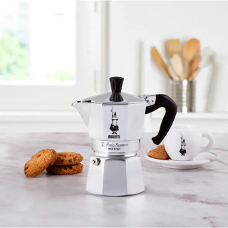 [บ้านกาแฟ] Bialetti หม้อต้มกาแฟ Moka Pot รุ่น Moka Express (โมคา เอ็กซ์เพรส) ขนาด 1 ถ้วย - Silver