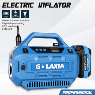 ปั๊มเติมลมไร้สาย GALAXIA 160PSI digital display setting USB interface Blower &amp; inflator with LED light