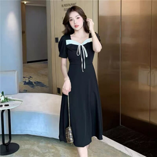 black long dress ซัมเมอร์ แฟชั่น ชุดราตรีชุดเดรสยาว เพิ่มขนาด เสื้อผ้าแฟชั่นผู้หญิง งานพรอม