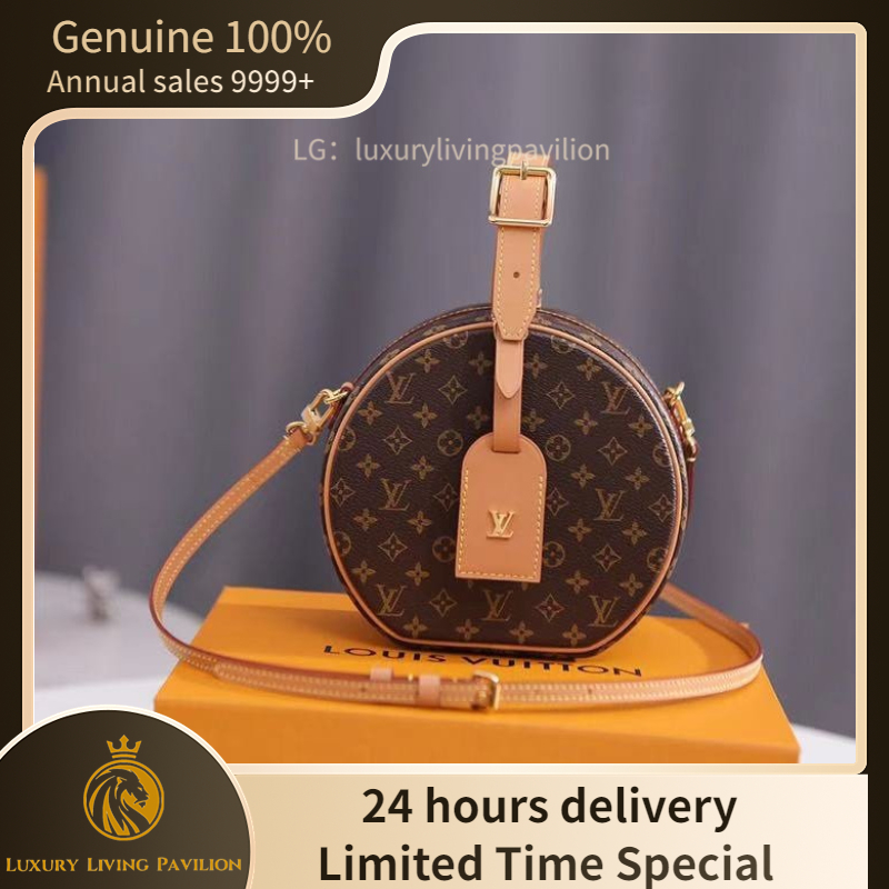 👜ชิปขนาดเล็ก มีใบเสร็จ LV Louis Vuitton PETITE BOITE CHAPEAU กระเป๋าถือ การรับประกันสองปี ของแท้ 💯