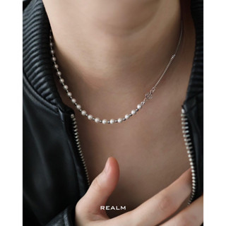 RN Maeve (Silver 925 x Shell Pearl x Pyrite Necklace) | สร้อยคอเงินแท้ 925 + ไข่มุกเปลือกหอย + ไพไรต์