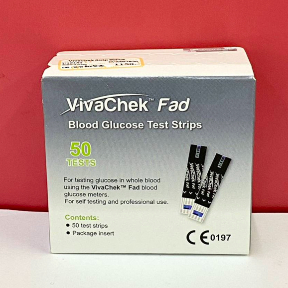 VivaChek Fad Blood Glucose Test Strips แผ่นวัดน้ำตาลวีว่าเช็ค ของแท้ 100%