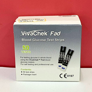 VivaChek Fad Blood Glucose Test Strips แผ่นวัดน้ำตาลวีว่าเช็ค ของแท้ 100%