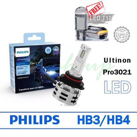 Philips Ultinon Pro3021 LED GEN3 หลอดไฟหน้ารถยนต์ สว่างกว่าไฟเดิม 150% 6000K ของแท้ รับประกันสินค้า