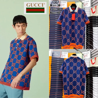 เสื้อโปโล Gucci 💙🧡 Hiend 1:1 cotton 💯 ร้านค้าจัดส่งไว