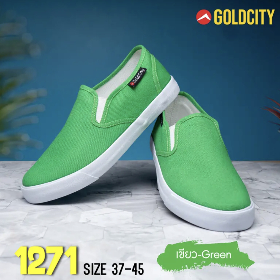 GoldCity-1271(2/2)_มี 10 สี_รองเท้าผ้าใบแบบสวมสลิปออนSize_37-45