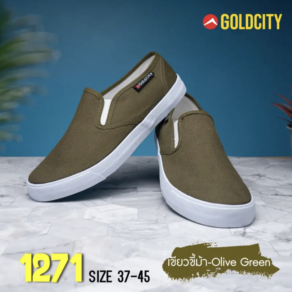 GoldCity-1271(2/2)_มี 10 สี_รองเท้าผ้าใบแบบสวมสลิปออนSize_37-45