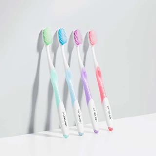 Skynlab แปรงสีฟันพรีเมี่ยมสลิมซอฟท์ แพ็ค 4ชิ้น สกินแล็บ คละสี Premium Slim Soft Toothbrush Pack 4Pcs Mixed(แพ็ค 4)