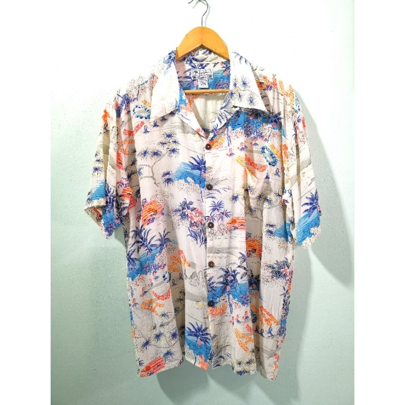 เสื้อฮาวาย มือสอง Avanti 1018 Aloha Hawaii White