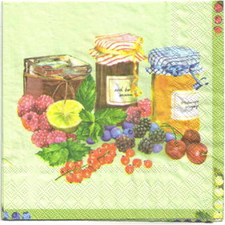 Pladao Napkin ภาพวินเทจ แยมผลไม้ Jam อาหาร Food กระดาษ แนพกิ้น สำหรับงานศิลปะ เดคูพาจ decoupage ขนาด L 33x33