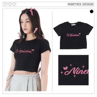 Nineties Design_เสื้อครอปสกรีนลายกากเพชร_Brinky