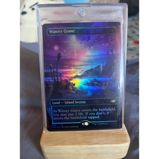 การ์ด MTG Watery Grave Foil Land Magic the gathering EDH รุ่น Unfinity Shockland Topper สภาพ Nm