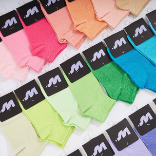 (ลด 45 Code: MARSH999 ) MELLOW SOCK  ถุงเท้า Cotton 100% นุ่มสบายเท้า มี 30สี