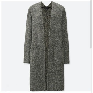 TU27 Uniqlo Women Tweed Knitted Coat