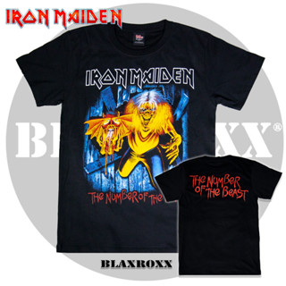 Blaxroxx เสื้อวง ลิขสิทธิ์แท้  Iron Maiden (IRM019) สกรีนลายคมชัด ไม่หลุดลอก cotton 100