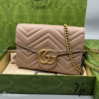 GUCCl GG Marmont Chain Wallet Matelasse Mini Soft  Leather / GUCCl WOC เกรดออรินอล งานหนังสวยมากค่ะ ละมุนที่สุด