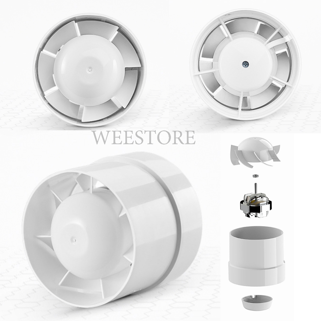 พัดลมระบายอากาศ 220V พลาสติกABS ขนาด 4,5,6นิ้ว พัดลมดูดอากาศ ระบายความร้อน โบลเวอร์ พัดลม