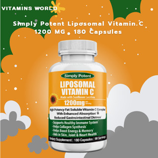 วิตามินซีรูปแบบไลโปโซมอล !!!! Simply Potent Liposomal Vitamin C 1200 MG , 180 Capsules (V.677)