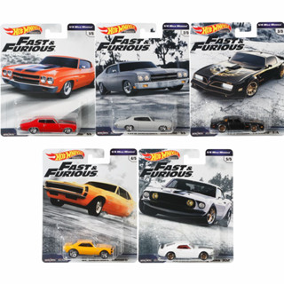 โมเดลรถเหล็ก Hot wheels Fast &amp; Furious ชุด  1/4 MILE MUSCLE (ครบชุด5คัน) ล้อยาง PREMIUM  HOT WHEELS ลิขสิทธิ์แท้100%