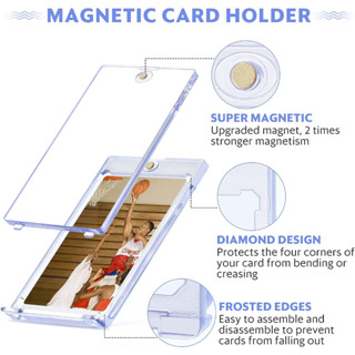 Magnetic Card Holder กรอบแม่เหล็กใส่การ์ด 35pt 75pt 130pt หมุดทอง สำหรับรักษาการ์ด จัดส่งจาก ไทย