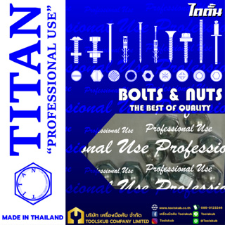 TITAN “PROFESSIONNAL USE” MADE IN THAILAND RP-4406 หัวน็อตหมวก-เงิน M4-0.7 (10ตัวใน1ห่อ)