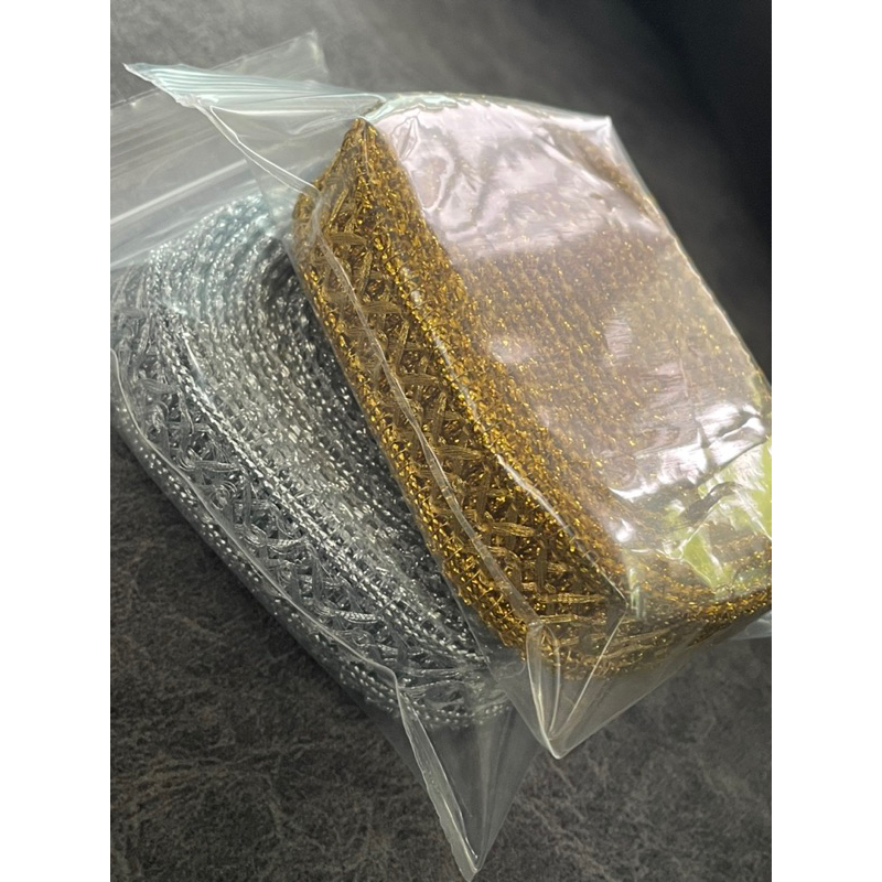 ดิ้นทำตะกร้าคุณนายเหรียญโปรยทานแพ็ค3หลา