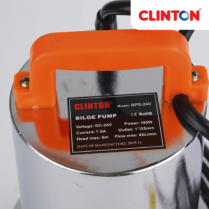 ปั๊มแช่แบตเตอรี่ สแตนเลส (ปั๊มเรือ) DC CLINTON BLUE รุ่น CB-BPS12V, BPS-24V - รูปที่ 6
