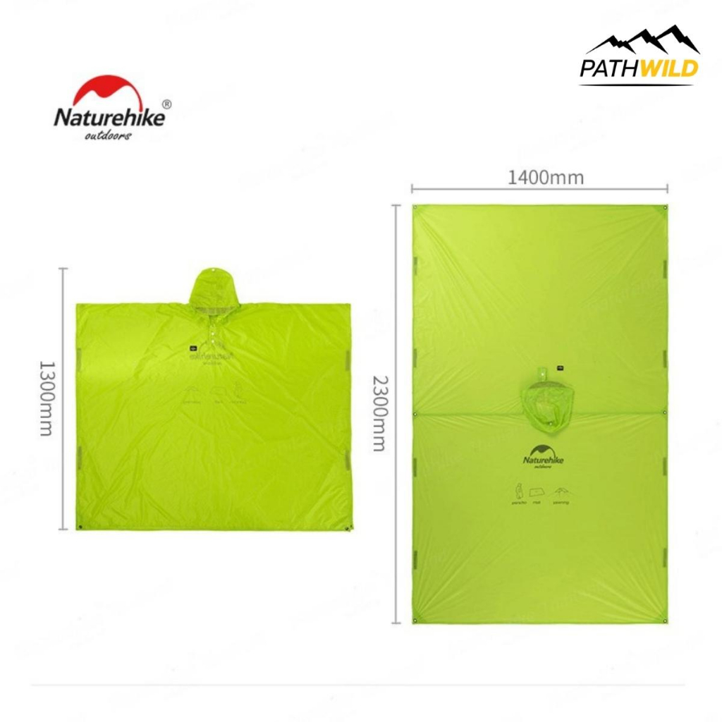 เสื้อกันฝน เดินป่า 3 IN 1 NATUREHIKE PONCHO,TRIPLE CANOPY  เสื้อกันฝน ผ้าปูรองนั่ง ฟลายชีท ราคา ถูกที่สุด ดีลบีเคเค แกลเลอรีภาพที่ 5