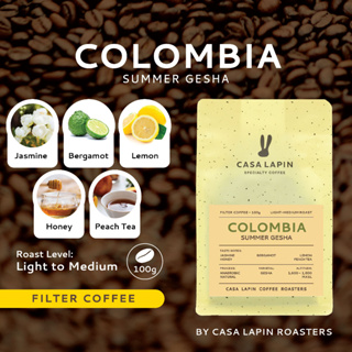 Colombia Summer Gesha 100g. | เมล็ดกาแฟสำหรับชง Drip , Filter l Coffee Beans l CASA LAPIN COFFEE ROASTERS