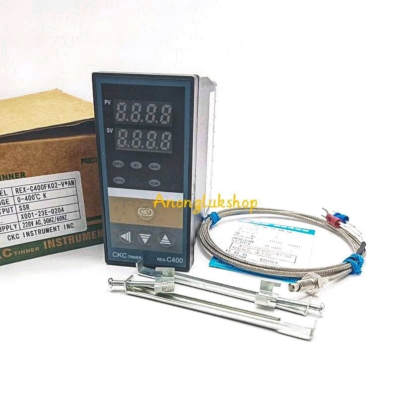 REX-C400FK02-V*AN REX-C400FK02-M*AN เครื่องวัดและควบคุมอุณหภูมิ REX-C400 220Vac 0-400C พร้อมสายวัดอุ