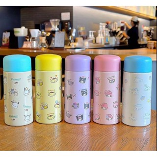 กระติกน้ำ Sanrio Character มาใหม่ เก็บได้ทั้งร้อน-เย็น ฝาแบบยกดื่ม ความจุ 150 ml มี 5 ลาย ขนาด 12.5×5.3cm ราคา 199 บาท