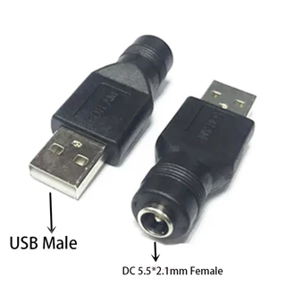 Connector DIY 5.5*2.1มม.หญิง DC Power Jack To USB 2.0ประเภท A ชายปลั๊กแจ็คซ็อกเก็ต5V DC ปลั๊กอะแดปเตอร์แล็ปท็อป
