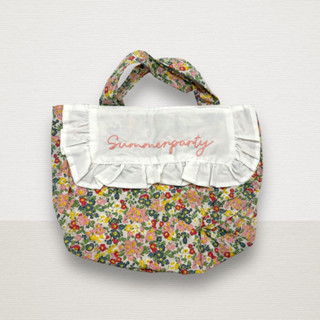 กระเป๋าผ้า ลายดอก มีลูกไม้ summerparty