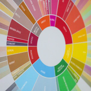 Poster : วงล้อรสชาติกาแฟ [Coffee Taster's Flavor Wheel] มีขนาด A4, A3 พร้อมกรอบ (รับพิมพ์ตามออเดอร์)
