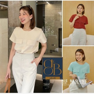 a&amp;oB line blouse (maple brown &amp;green sage) จัดส่งภายในวันที่13กย**ระวังสินค้าลอกเลียนเเบบ