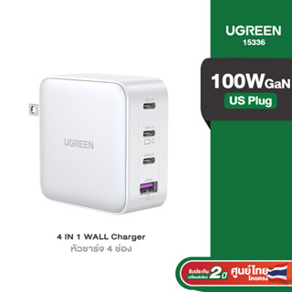 UGREEN Wall Charger 100W USB Port*1+ PD*3 GaN Tech Fast Charger (white, US Plug) (15336) (PW5-000162)