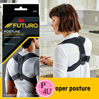 3M Futuro Posture Corrector Adjustable ฟูทูโร่ อุปกรณ์พยุงไหล่และหลัง สีดำปรับกระชับ #9118