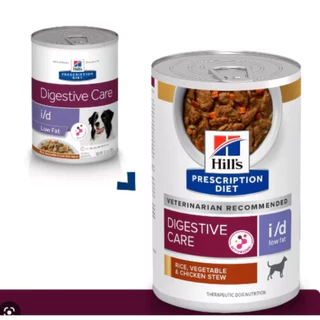 (12 กระป๋อง) Hill's Canine i/d Low Fat chicken stew 12.5oz. สำหรับสุนัข ปัญหาตับอ่อนอักเสบ ไขมันต่ำ