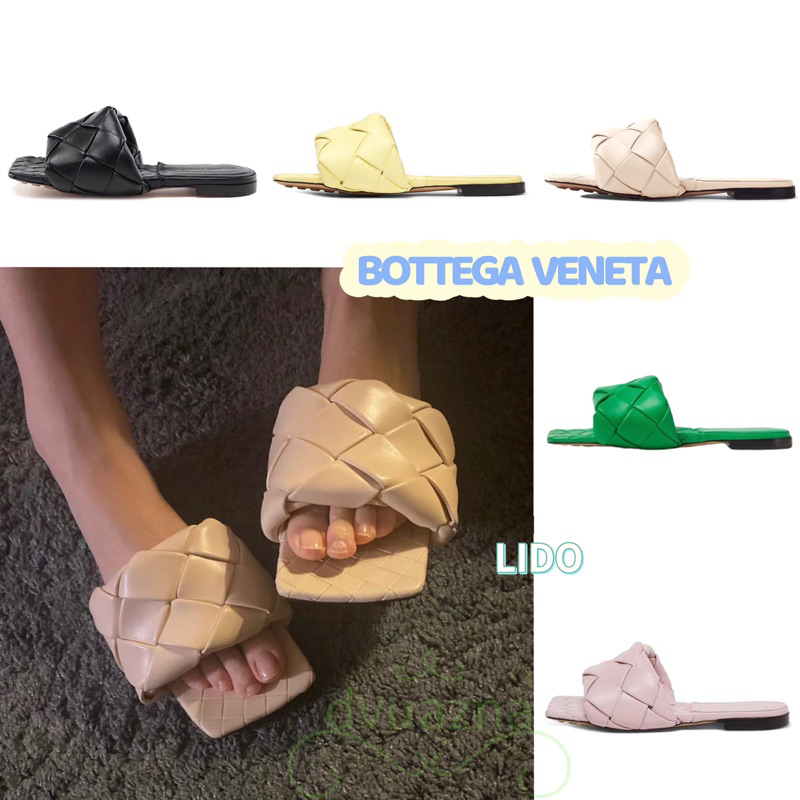 แบรนด์ใหม่ 100% ของแท้ BOTTEGA VENETA / BV LIDO รองเท้าแตะแฟชั่น